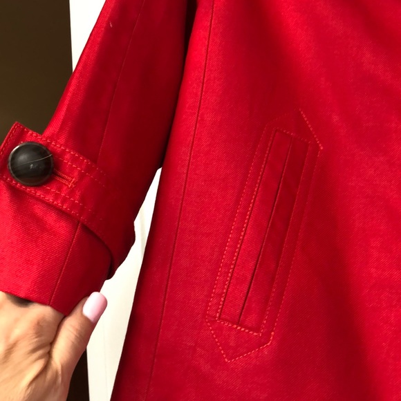 Talbots red linen blazer with pleated back - Picture 8 of 16